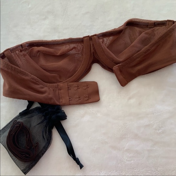 🛑SOLD🛑SKIMS bra strapless mesh underwire bronze size 32B - Picture 5 of 10